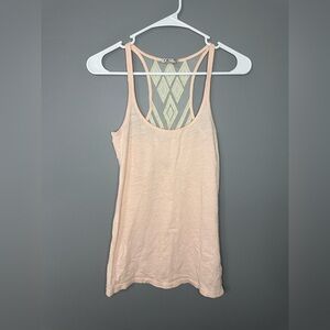 American Eagle outfitters Women's Pink lace Tank Top